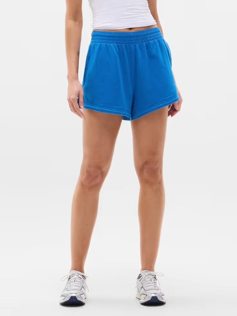 New Athleta M Airy Cotton Terry Shortie Blue Breaker Medium Regular